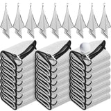 Batiyeer Golf Towels Bulk for Bags 16'' x 24'' Microfiber Waffle Pattern Golf Towels Trifold (Gray,30 Pcs)
