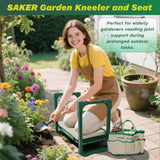 Garden Kneeler and Seat Foldable Gardening Stool with Extendable Legs & Thickened Pad, Tool/Storage Bag