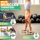 MIUONO Parallettes Push Up Bar, Oak Wood Calisthenics Equipment for Home Gym with Non-Slip Base, Handstand Trainer Push Up Handles