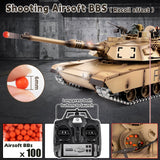 Supdex 1/16 RC Tank, Heng Long US M1A2 Abrams Army Toy with Smoke, Sound and Lights, Remote Control Tank That Shoots with Upgraded Metal Tracks, Idler and Sprocket Wheel, Steel Gearbox, Batteries*2