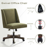 Upholstered Armless Office Chair Fabric Swivel Home Desk Chair with Wheels