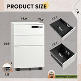 DEVAISE 3 Drawer File Cabinet with Combination Lock, Fully Assembled Metal Filling Cabinet Except Wheels, White