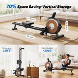 MERACH Self-Powered Rowing Machines for Home, Electromagnetic Resistance 2.0 Rowing Machine, Smart Adjust Resistance and Self-Develop APP, Upgrade LED Electronic Monitor and Comfortable Seat Cushion