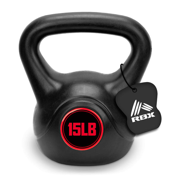 RBX Cement Kettlebell with Shock-Proof Plastic Coating - Kettlebell Sets for Home Gym and CrossFit Training, Comes in 4 Weight Options RBX