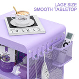SYKIARIOL Kids Nightstand,Kids Bedside Table,Teen Girls Night Stand,Toddler Night Stand,End Table for Girls Room Storage,Purple Nightstand