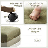 Upholstered Armless Office Chair Fabric Swivel Home Desk Chair with Wheels