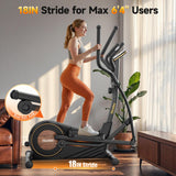 Niceday Elliptical Exercise Machine, Elliptical Machine for Home Use, Magnetic Elliptical Trainer with 18IN Stride, 16 Resistance Levels, 400LBS Loading Capacity, Support Kinomap APP Black