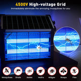 Solar Bug Zapper Outdoor, 4500V Solar Mosquito Zapper Outdoor Waterproof, 1/2 Acre Coverage Rechargeable Electric Fly Zapper, Cordless Portable Mosquito Traps for Backyard, Patio, Camping, Indoor