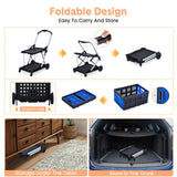 Foldable Shopping Cart with 1 Storage Crates – 2-Tier Collapsible Utility Cart, Aluminum Trolley with 360° Rolling Swivel Wheels