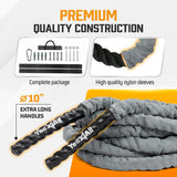 Yes4All 1.5 Inch Battle Ropes with Extra Protective Sleeve, Workout Ropes for Cross-Training Home Gym & Fitness Exercises, Strength Training - 30,40 Feet Lengths Available Yes4All