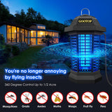 Bug Zapper Outdoor, Mosquito Zapper Outdoor, Electric Fly Zapper, Bug Zapper, Mosquito Killer, Fly Traps, 3 Prong Plug, Flying Insects Zapper Indoor Outdoor 90-130V, 4200V, ABS Plastic Outer (Black) GOOTOP