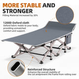 Camping Cot for Adults 2 Pack, Heavy Duty Folding Sleeping Cots with Carry Bag, Portable Camp Bed with Double Layer 1200D Oxford Fabric & Mattress, Travel Cot for Camping, Beach, Patio, Home Office