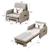 NessCarsti 1-Seater Pull-Out Sofa Bed with Hidden Storage for Small Space