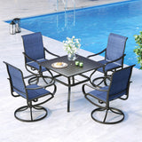 MFSTUDIO Swivel Patio Dining Chairs Set of 4, Textilene W/Padded Seat
