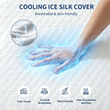 Nordhive 12 Inch King Hybrid Mattress, Cooling Gel Memory Foam & Individually Wrapped Pocket Springs, Ice Silk Cover, Medium Firm, Zoned Support, Edge Support, Pressure Relief, CertiPUR-US Certified