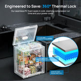 2.7 Cu.Ft Chest Freezer, Small Compact Deep Freezer with Adjustable 7 Thermostat,2 Removable Baskets, Energy Saving, Quiet Top Open Door Mini Meat Freezer with LED Light for Garage Outdoor Home Office