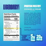 Legendary Foods 22g Protein Pastry 0g Added Sugar, Low Carb, Gluten Conscious, Keto Snack, Ideal for Glucose Management, Includes Whey Protein Isolate, 8 Pack Cookies and Cream