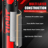 Hanging Punching Bag for Adults, 4ft PU Leather Heavy Boxing Bag Set, Hanging Bag Boxing Equipment for MMA Karate Kickboxing Boxing Home Gym YORWHIN