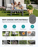 SERWALL HDPE Outdoor Patio Furniture Set Outdoor Couch