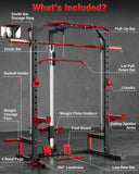 GarveeLife Smith Machine Home Gym with Barbell Bar, Cable System