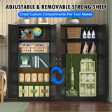 Polup Pantry Cabinet, 71" Tall Metal Storage Cabinet with Doors and Shelves