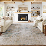 WondRg 12x15 Beige Blue Abstract Area Rug
