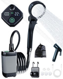 Beviliu Portable Shower for Camping, 6000mAh Rechargeable Camping Shower with Digital Power & Temperature Display, Portable Shower for Camping, Beach, Outdoor Travelling, Hiking, Pet Cleaning