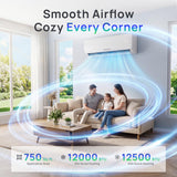 Mountman 12000BTU Mini Split AC/Heating System, 115V 19 SEER2 Energy Efficient Mini Split Air Conditioner with Heat Pump, Cools Up to 750sq.ft, Ductless Inverter AC Unit with Pre-Charged Condenser