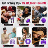 FitBeast Grip Strength Trainer, Hand Gripper Strengthener Kit - 6 Pack with Adjustable Resistance Forearm Strengthener, Forearm Exerciser and Massage Balls for Hand Therapy, Grip Training (Purple)
