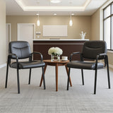 Simple Deluxe Waiting Room Guest Chair No Wheels Set of 2 with Padded Arm Rest, Conference Guests Chair for Reception, Meeting, Lobby, Home Dining, Desk Table Side, 2 Pack
