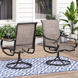 MFSTUDIO Swivel Patio Dining Chairs Set of 2, Textilene W/Padded Seat