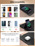 Mouse Pad with Magnetic Wireless Charging & Adjustable Phone Stand, 31.5"x15.8" Extended Desk Mat, Waterproof Ultra-Smooth Keyboard Pad, Non-Slip Base, with 20W PD Adapter, Black