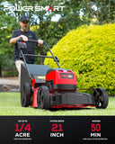 PowerSmart 40V 21" Cordless Lawn Mower, Up to 1/4 Acre, 2 x 40V 4.0Ah Batteries and a Charger Included, 6-Position Height Adjustment