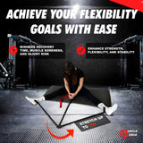 MuscleForge 3-Bar Leg Stretcher for Splits and Adductor Stretch - Legs Spreader to Over 180° Split Machine Trainer Groin Flexibility Ballet Stretching Equipment with Padded Grips and Strap Attached MuscleForge