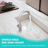 GIMILI Bar Sink Faucet Single Hole Brushed Nickel Modern Wet Small for Kitchen Farmhouse RV Camper Outdoor Utility Bathroom (Include RV Adapter 1/2 to 3/8)
