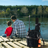 Aertiavty Compact Fishing Tackle Bag, Fishing Bag with Tackle Box and Rod Holder Outdoor Sport Fishing Backpack