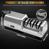 KITCHEN BLISE Electric Knife Sharpener for Kitchen—Fast Sharpening to Restore and Polish Chef Straight and Serrated Knives with 3 Stages & 20° Angle System with Metal Dust Box
