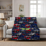 Custom Truck Blankets for Adults Boys Girls Teens, Boys Throw Blanket Personalized Blanket with Name, Custom Gifts for Son, Soft Cartoon Blanket for Valentines Christmas Birthday Gift