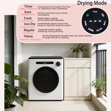 Dessiz 110V 11LBS Portable Clothes Dryer 950W Compact Laundry Dryers 1.6 cu.ft Front Load Stainless Steel Electric Dryers Machine for Apartment,RVs,Dorms,White Auto Stop