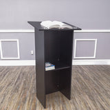 Black MDF Wood Podium Church Pulpit School Lectern Conference Debate Stand
