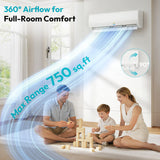 Rellytech 20000 BTU Dual Zone WiFi Mini Split AC/Heating System, SEER2 23 2 Zone (9000+9000 BTU) Ductless Mini Split Air Conditioner with Heat Pump, Pre-Charged Condenser & Installation Kit 208/230V