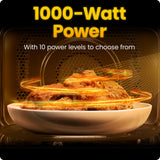 Chefman Countertop Microwave Oven 1.1 Cu. Ft., 1000 Watts with 10 Power Levels, 6 Cooking Presets with One-Touch Express Cook, Eco Mode, Child Safety Lock, & Mute Button - Black