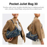 Coach Soft Quilted Loved Denim Pocket Juliet Bag 30