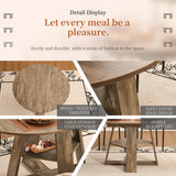 ClinQ 43.3-59in Extendable Round Room Dining Table for 4-6, Modern Kitchen Oval Dining Room Table, Removable Leaves Space Saving, Wooden Base Storage Shelf, Kitchen, Living Room, Dining Room, Grey