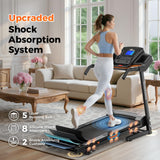 Lastforever 3.5HP Folding Treadmill for Home, 350 lbs Capacity, Portable Treadmills with 3-Level 12% Manual Incline, Bluetooth Speaker, Shock Absorption, Quiet Motor