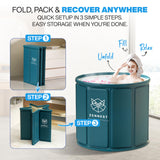 Zennest Foldable Portable Bathtub for Adults – 2-in-1 Hot & Cold Plunge, 105-Gal Large Capacity Collapsible Bathtub Adult, 6-layer Insulated Portable Soaking tub - Space-saving Design