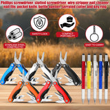 Lanties 20 Pack Mini Multitool Bulk Gift for Dad Men Him Swag Bags Stuffers 6 in 1 Multi Tool Pen Multitool Pliers Pocket Knife Father's Day for Men Birthday Camping Survival, 5 Colors