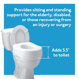Toilet Seat Riser - Adds 5.5 Inch of Toilet Height - Raised Toilet Seat with 300 Pound Carex