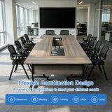 4Pack Folding Conference Room Tables,Modular Mobile Conference Table,Dynamic Joinable Seminar Training Table,Stackable Office Meeting Tables for Classroom Training Center Library(4,Elm Grey,47.2in)