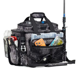Rabjen Fishing Tackle Bag with Rod Holders & Cooler Main Compartment – Large Capacity Fishing Bag for Organized Gear Storage